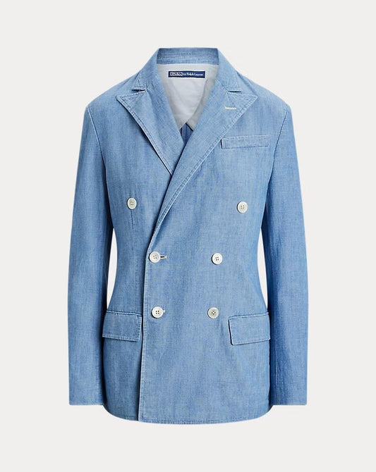 NEW Polo Ralph Lauren Women's Double-Breasted Chambray Blazer