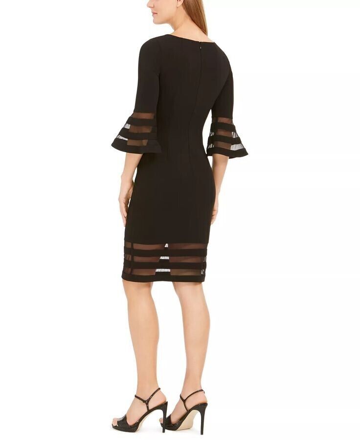 NEW Calvin Klein Women's 4 Illusion-Trim Sheath Dress