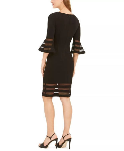 NEW Calvin Klein Women's 4 Illusion-Trim Sheath Dress