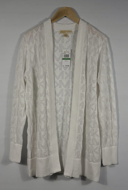 NEW Michael Kors Women's L Logo Open Front Cardigan NWT $125