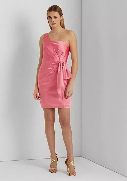 NEW! Lauren Ralph Lauren Women's 14 Structured Satin-Cocktail Dress NWT $265