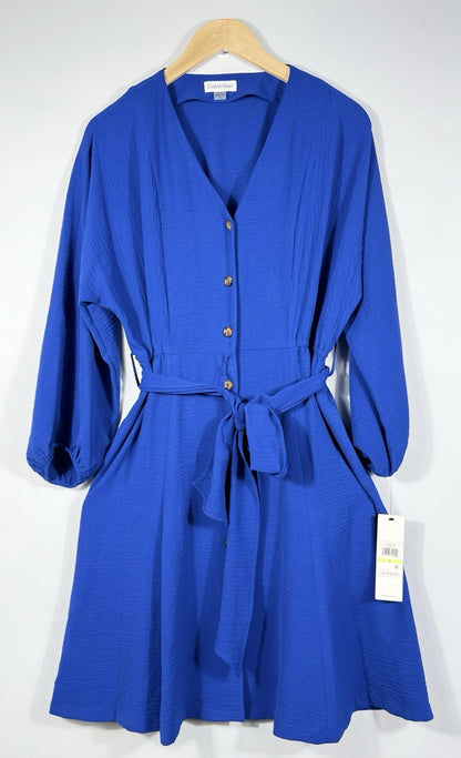 NEW Calvin Klein Women's 4 Long-Sleeve Front Button Dress • Reg Price $134