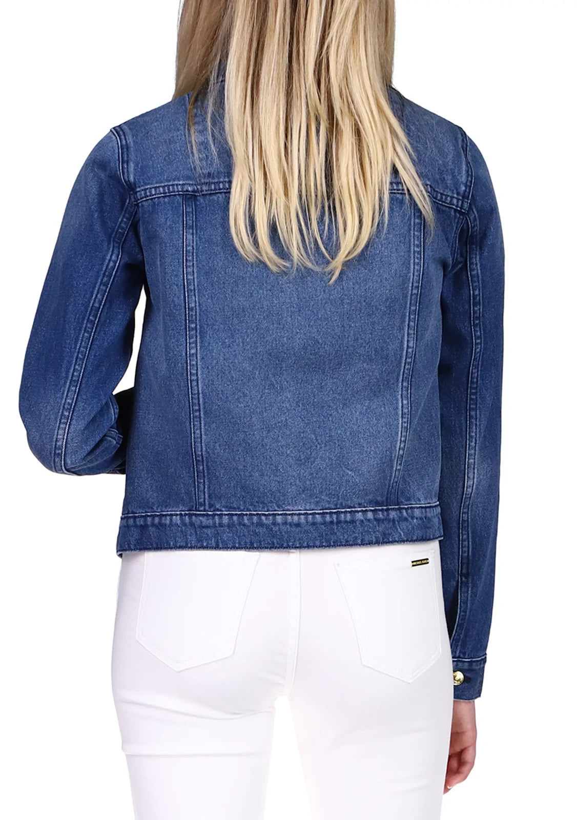 NEW MICHAEL Michael Kors Women's M Cropped Denim Jacket