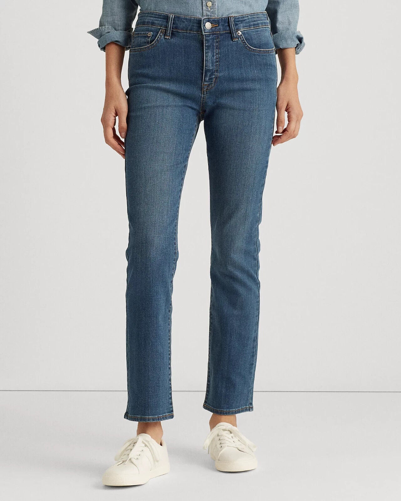 NEW! Lauren Ralph Lauren Women's 14 Mid-Rise Straight Jean NWT $115