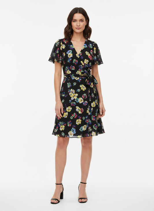 NEW Lauren Ralph Lauren Women's 12 Floral Georgette V-Neck Belted Dress NWT $165