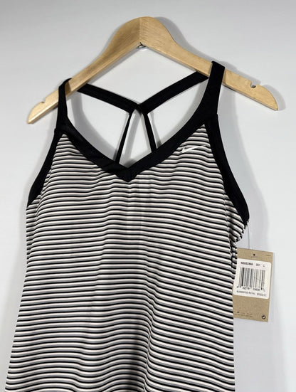 NEW Nike Women's L Striped V-Neck Swim Tankini Top & Bottom Set NWT $102