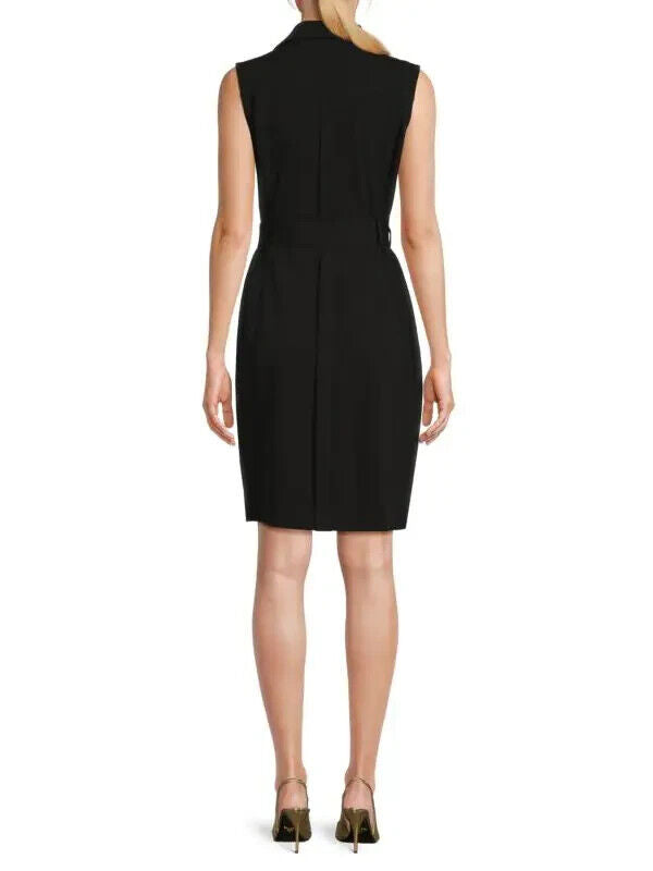 NEW! Calvin Klein Women's 12 Belted Notch Collar Sheath Dress NWT$139