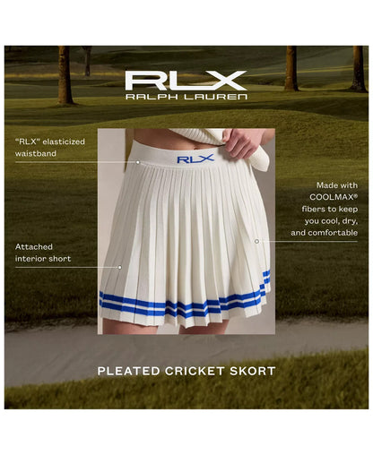 NEW RLX Ralph Lauren Women's M Pleated Cricket Skort NWT $188