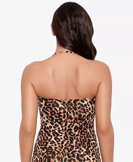 NEW! Ralph Lauren Women's 8 Animal-Print Twist Tubini Swim Top NWT $110
