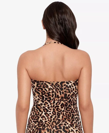 NEW! Ralph Lauren Women's 8 Animal-Print Twist Tubini Swim Top NWT $110