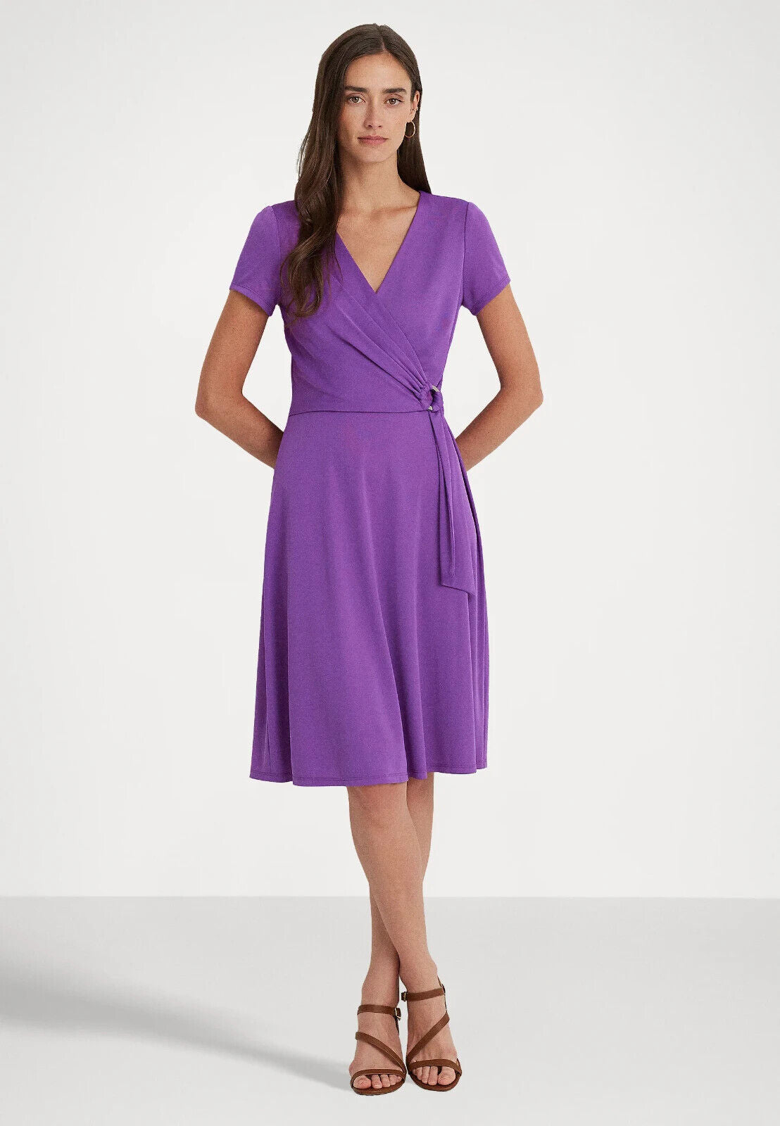 NEW! Lauren Ralph Lauren Women's 14 Surplice Jersey Dress NWT $145