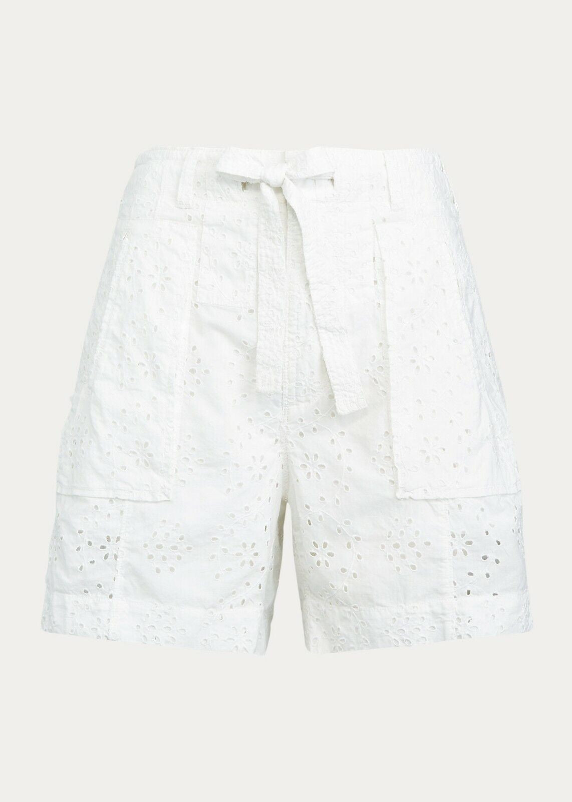 NEW Polo Ralph Lauren Women's 6 Eyelet Cotton Short In White Eyelet