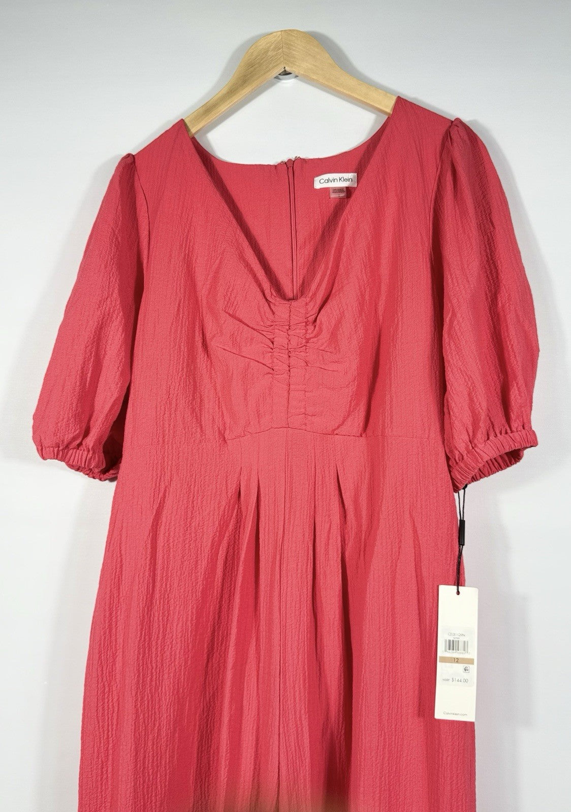 NEW Calvin Klein Women's 12 Puff-Sleeve V Neck Jumpsuit • Reg Price $144