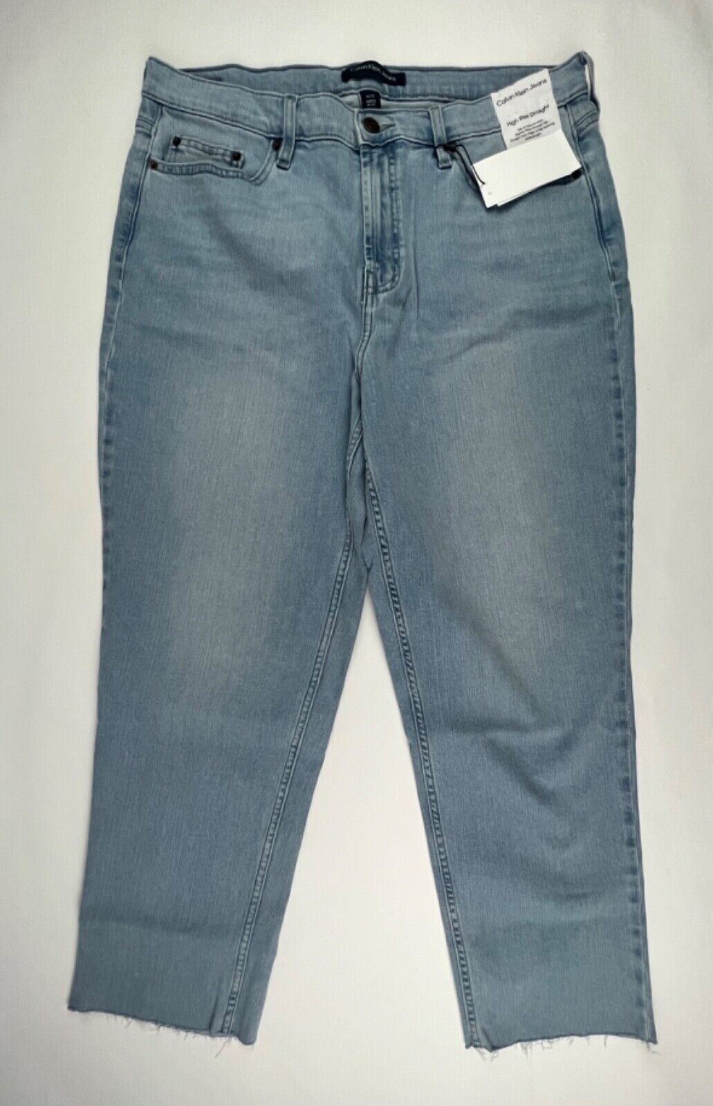 NEW! Calvin Klein Women's 14/32 Straight Fit High Rise Jeans NWT $79.50