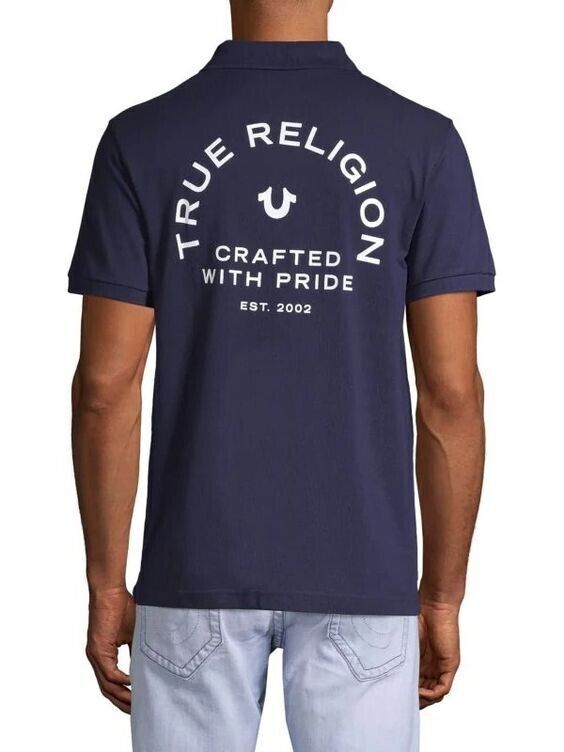 NEW! True Religion Men's L Cotton Logo Polo Shirt NWT $79