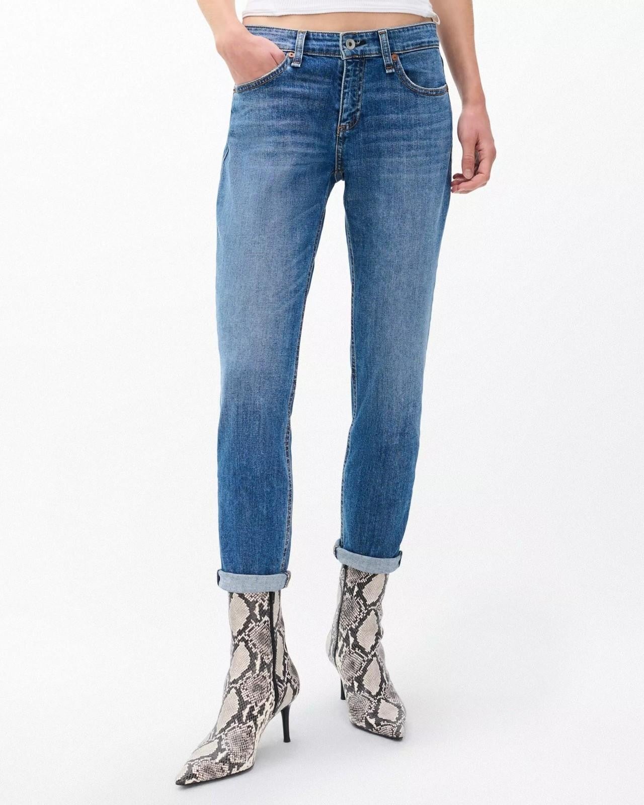NEW Rag & Bone Women's 27 Julienne Dre Low-Rise Slim Boyfriend Jeans