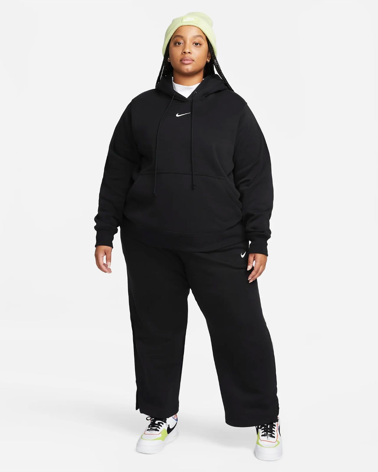 Nike Womens 2X Sportswear Phoenix Fleece High-Waisted Wide-Leg Tracksuit Bottoms