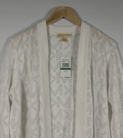 NEW Michael Kors Women's L Logo Open Front Cardigan NWT $125