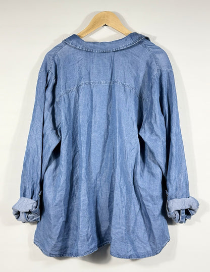 NEW Michael Kors Women's 2X Long Sleeve Denim Shirt • Reg Price $110