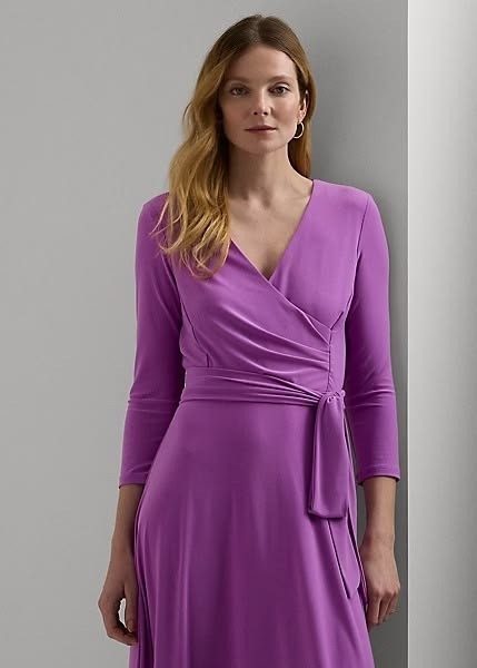 NEW Lauren Ralph Lauren Women's 16P Surplice Jersey Dress NWT $145