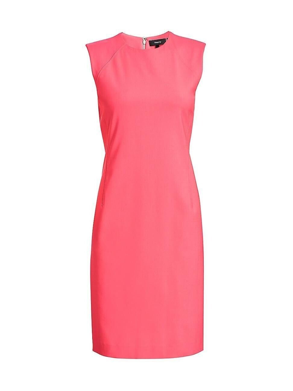 Theory Women's Power Wool Dress In Watermelon