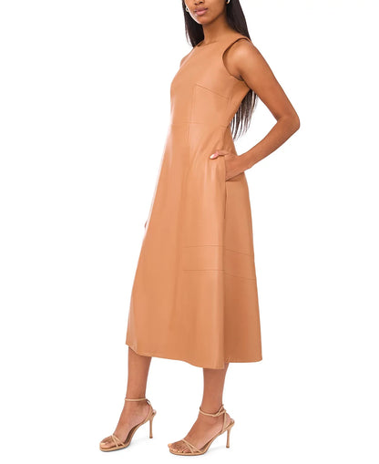 NEW Parker Women's Faux Leather Sleeveless Maxi Dress • Reg Price $150