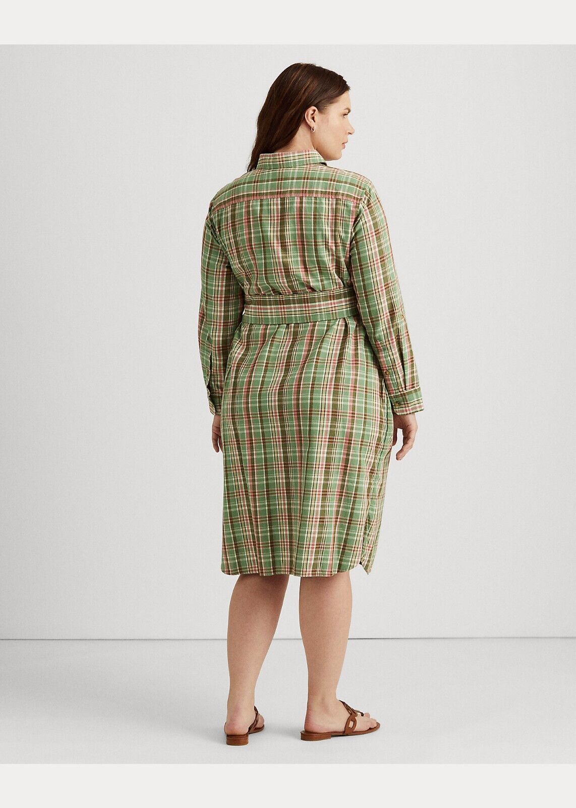 Lauren Ralph Lauren Women's Plaid Cotton Belted Shirtdress