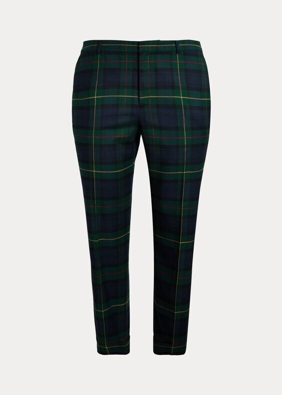 Lauren Ralph Lauren Women's Plaid Wool-Blend Twill Ankle Pant