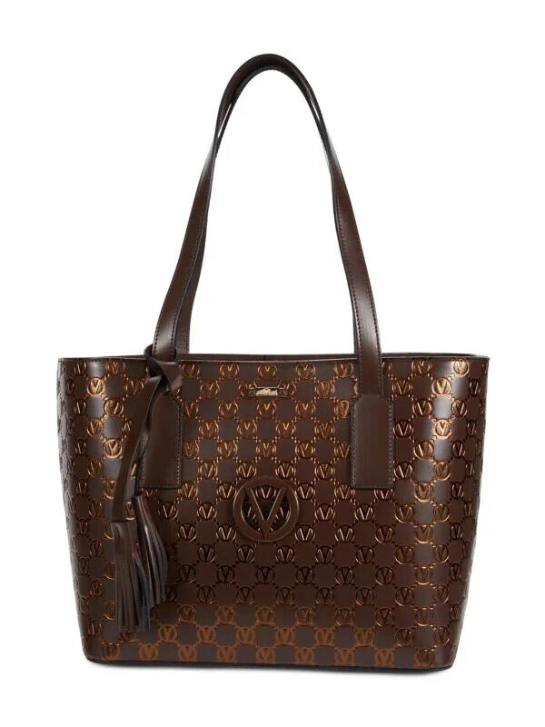 NEW! Valentino By Mario Valentino Women's Prince Monogram Leather Tote