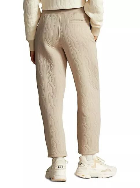 NEW! Polo Ralph Lauren Women's Logo Cable-Quilted Jersey Pant