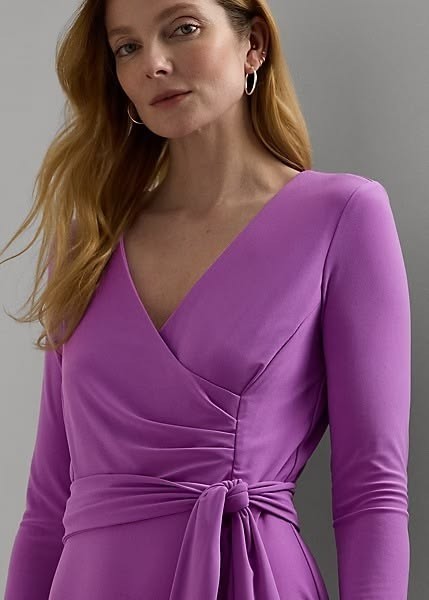 NEW Lauren Ralph Lauren Women's 16P Surplice Jersey Dress NWT $145