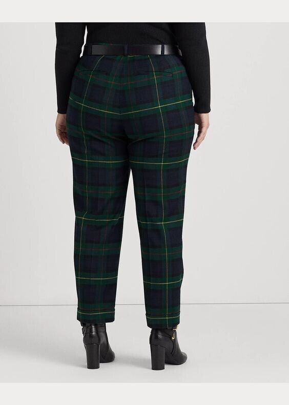 Lauren Ralph Lauren Women's Plaid Wool-Blend Twill Ankle Pant