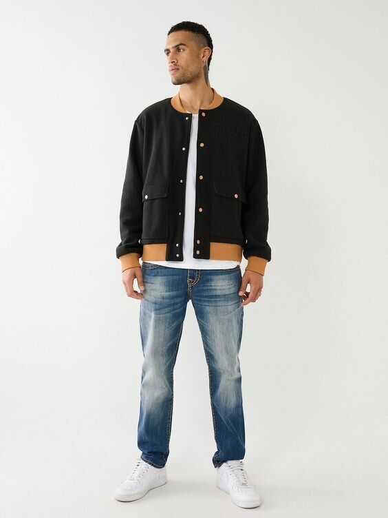 True Religion Men's Fleece Bomber Jacket