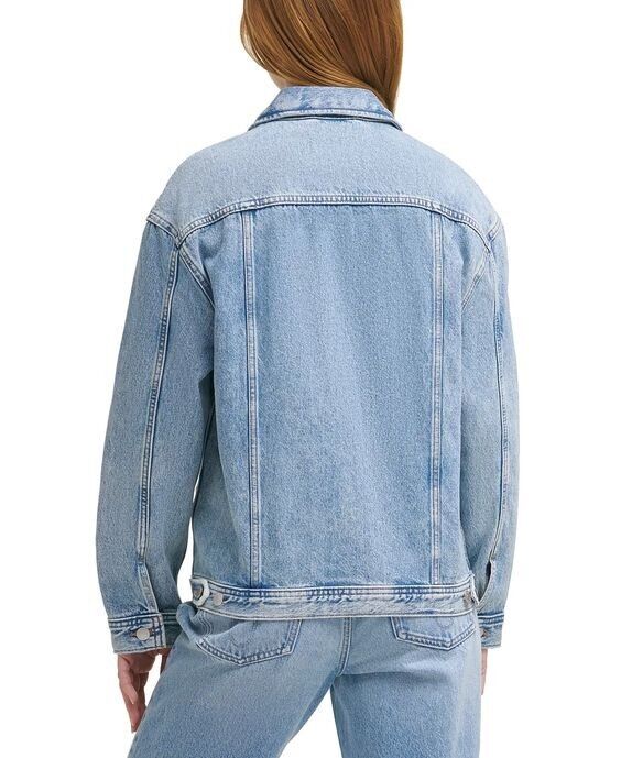 NEW! Calvin Klein Women's XL Cotton Oversized Trucker Denim Jacket NWT $99.50