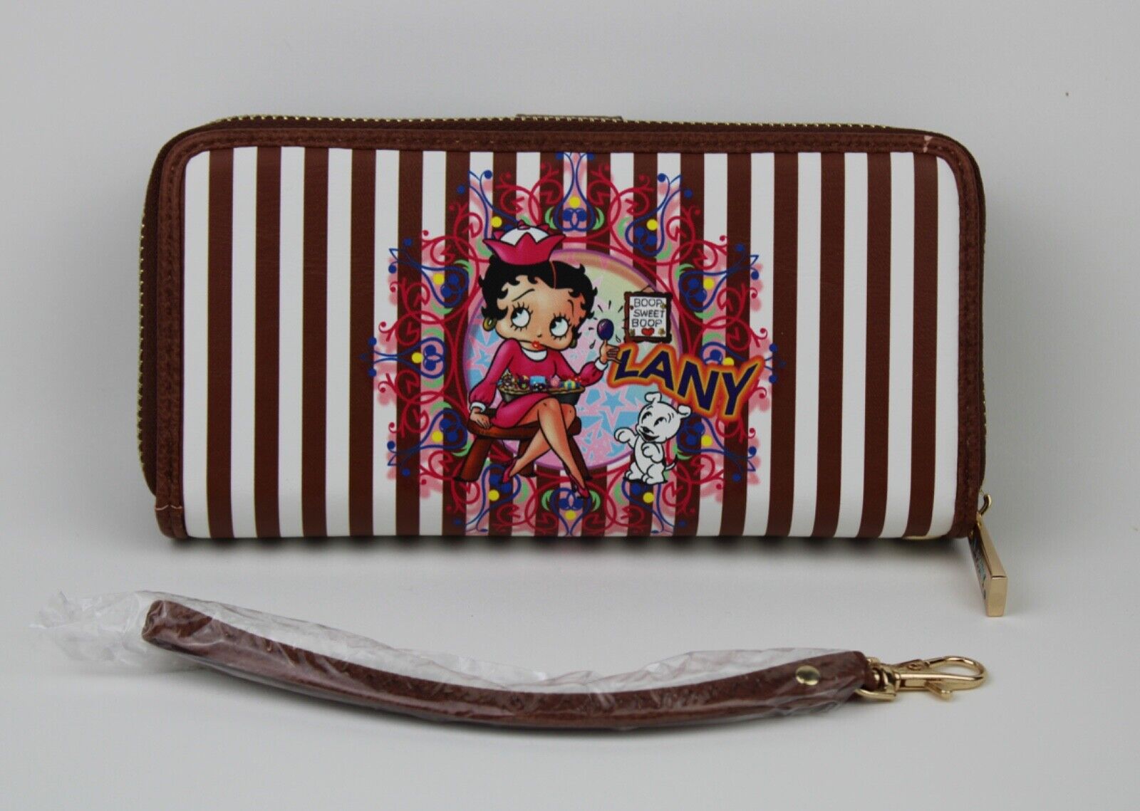 NEW! Betty Boop Women's Lany Vegan Wristlet Wallet