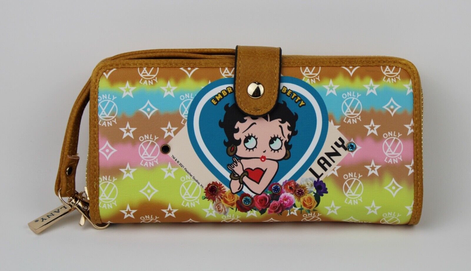 NEW! Betty Boop Women's Lany Vegan Wristlet Wallet