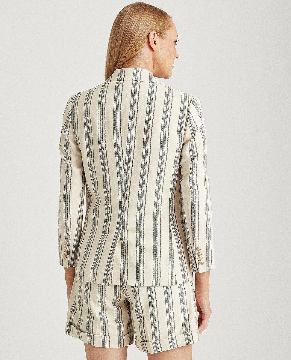 NEW! Lauren Ralph Lauren Women's 12 Striped Linen Twill Blazer NWT $265