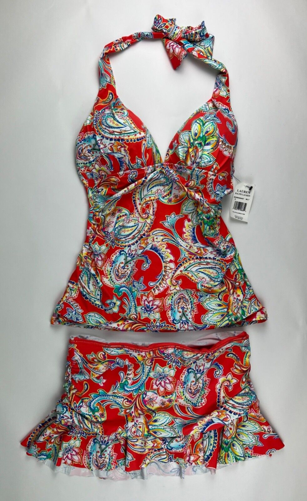 NEW! Lauren Ralph Lauren Women's 6 Paisley Halter Tankini Top & Bottom NWT $149