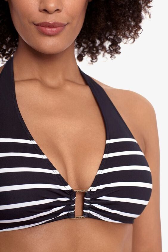 NEW! Ralph Lauren Women's 16 Striped Ring-Front Bikini Top & Bottom NWT $180