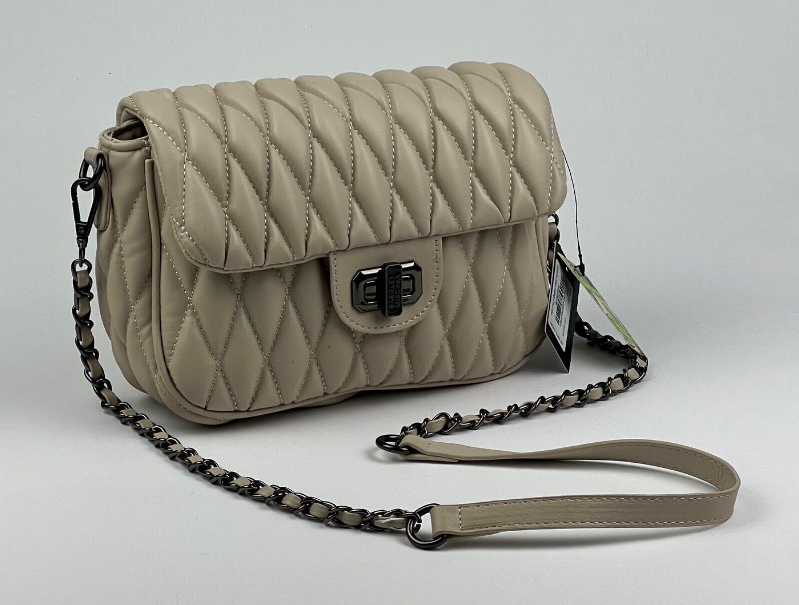 NEW! Badgley Mischka Women's Quilted Messenger Bag In Off White NWT $149