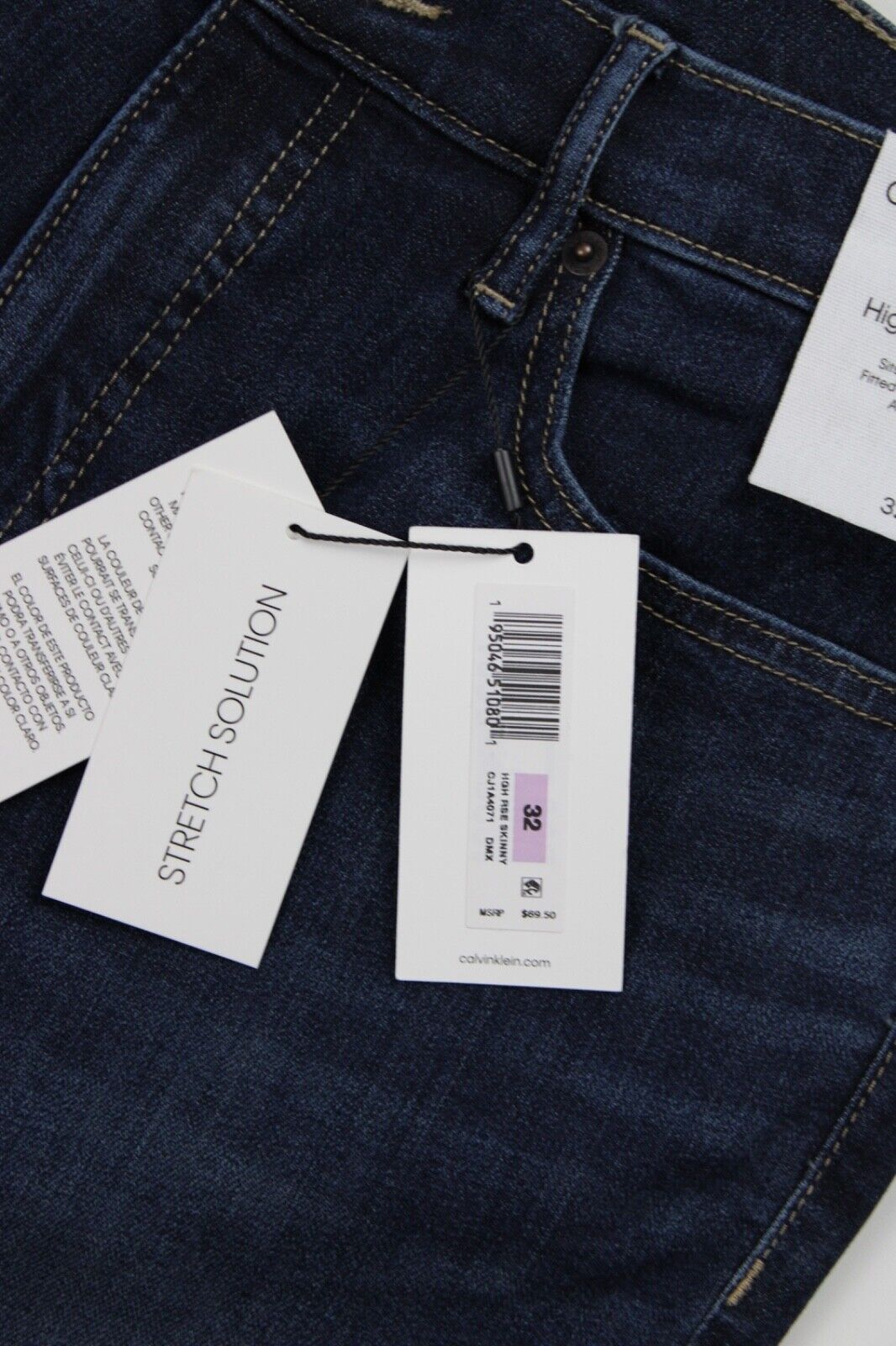 NEW! Calvin Klein Women's 32 Skinny High Rise Comfort Stretch Jeans NWT $69.50