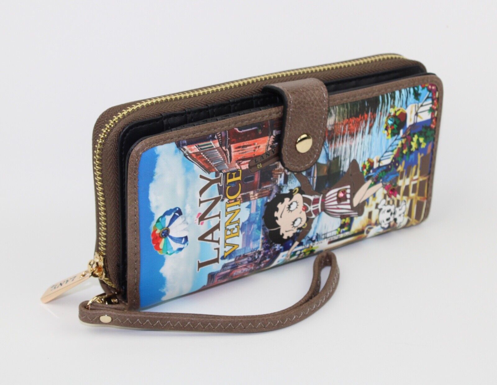 NEW! Betty Boop Women's Lany Vegan Wristlet Wallet