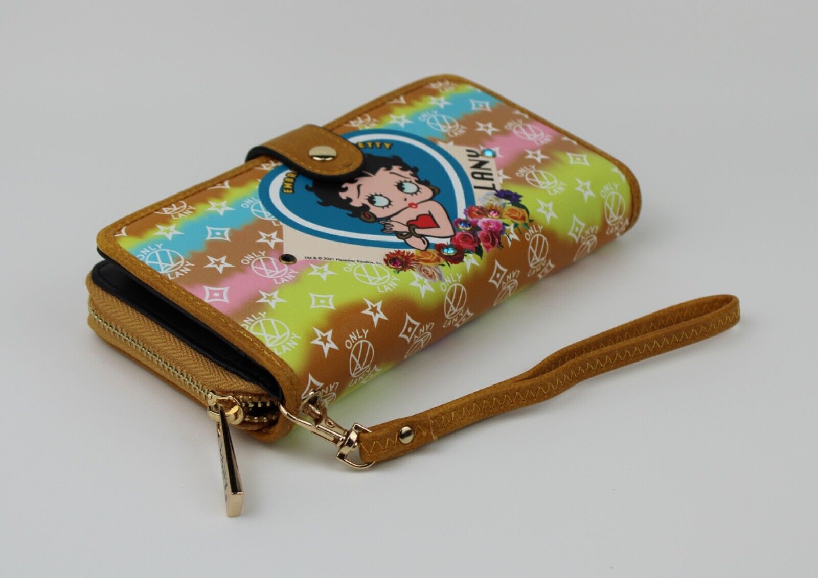 NEW! Betty Boop Women's Lany Vegan Wristlet Wallet