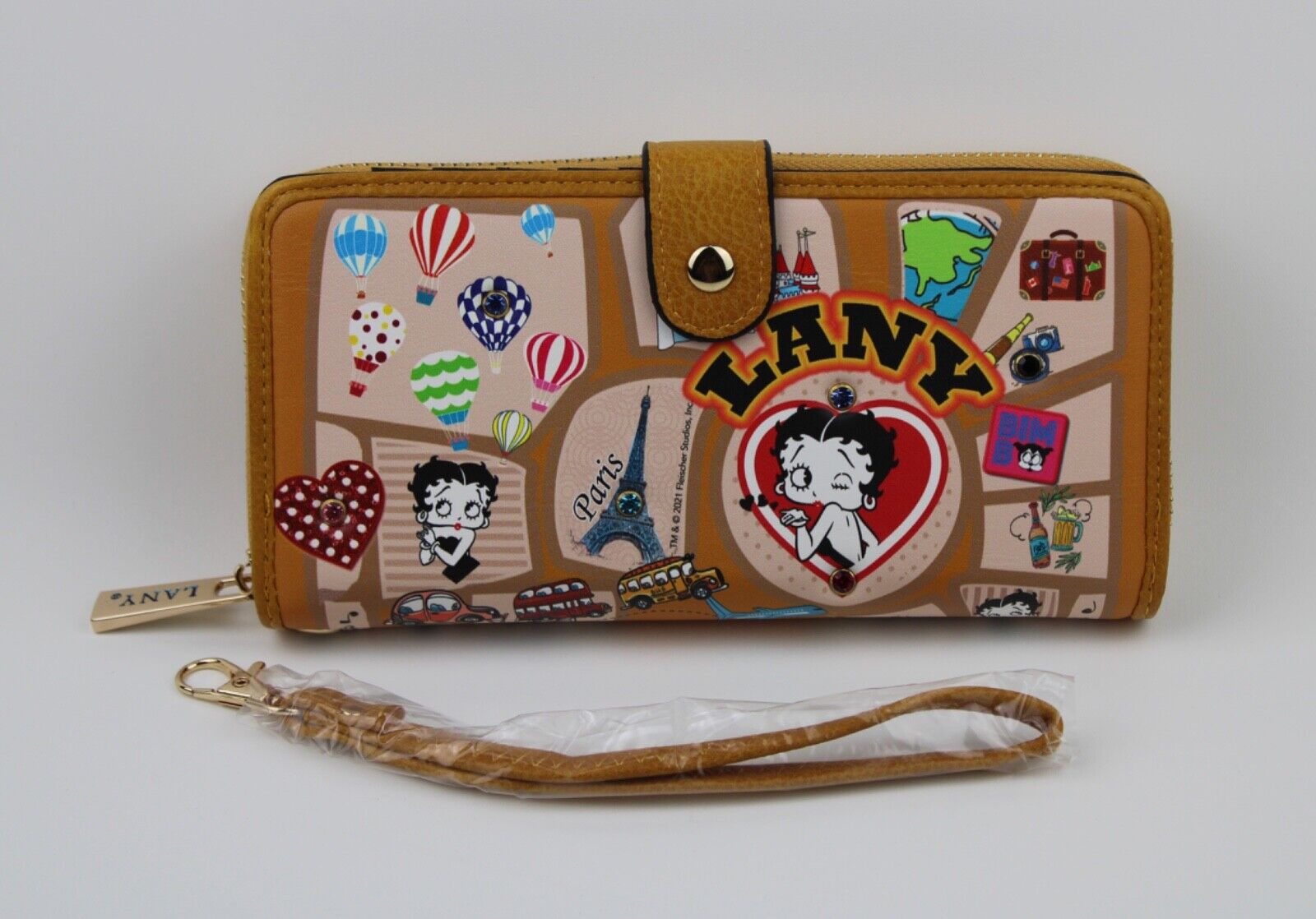 NEW! Betty Boop Women's Lany Vegan Wristlet Wallet