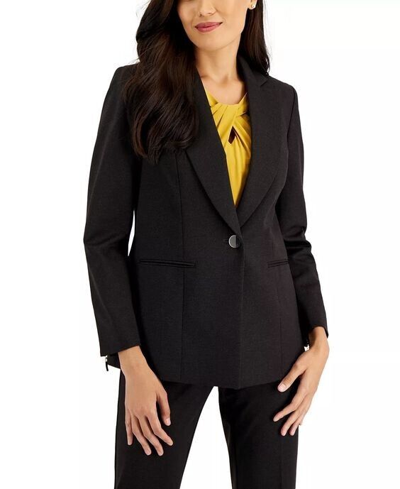 NEW! Kasper Women's Plus 22W Zip-Cuff Notched Collar One-Button Jacket NWT $139