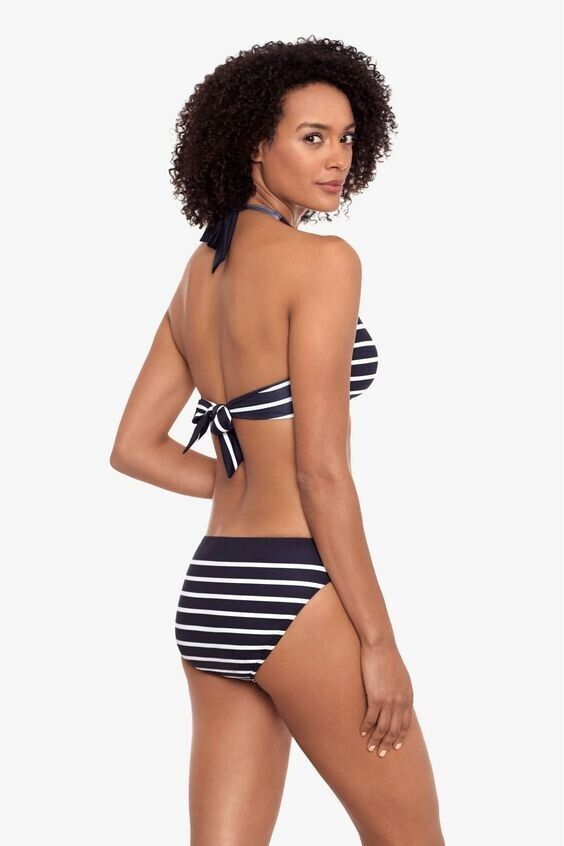 NEW! Ralph Lauren Women's 16 Striped Ring-Front Bikini Top & Bottom NWT $180