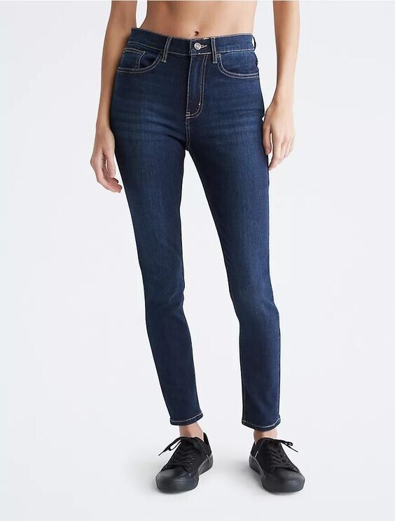 NEW! Calvin Klein Women's 32 Skinny High Rise Comfort Stretch Jeans NWT $69.50