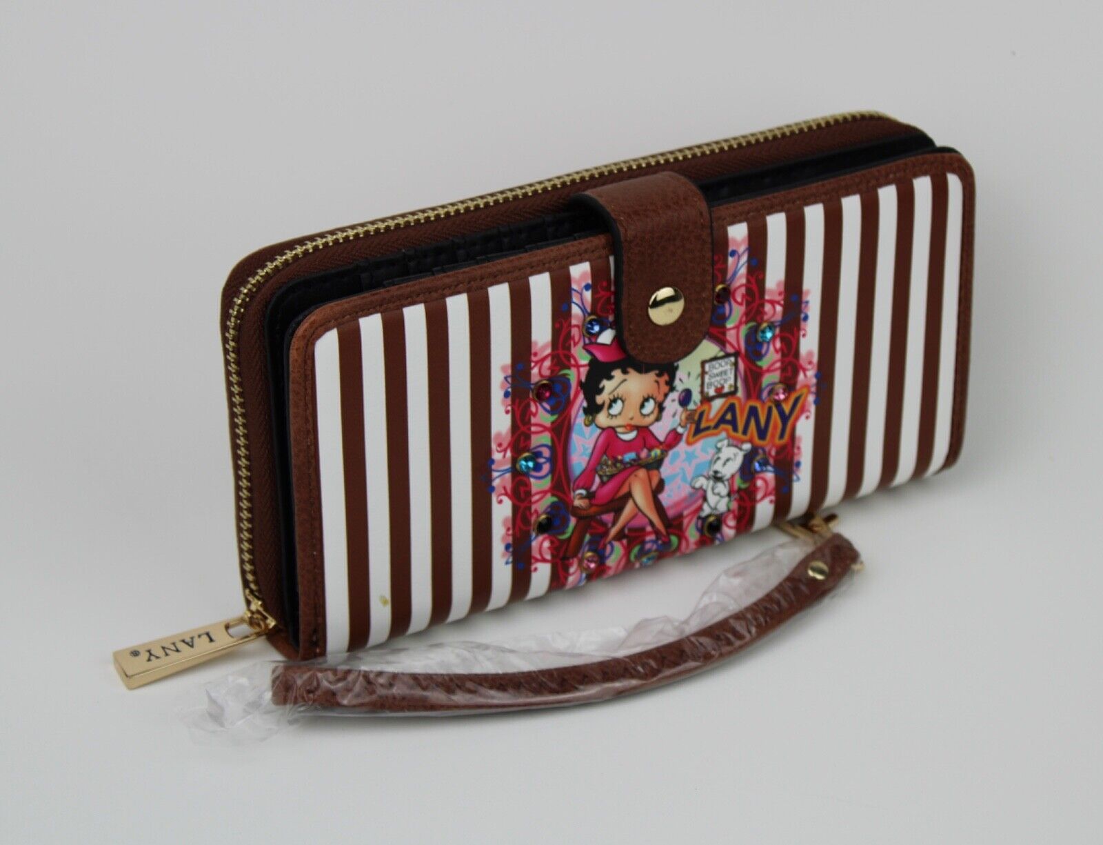 NEW! Betty Boop Women's Lany Vegan Wristlet Wallet