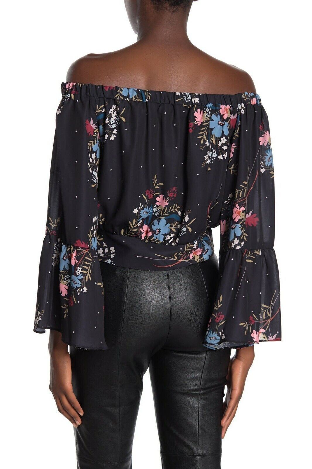 NEW! Parker Women's XS Floral Off-The-Shoulder Bell-Sleeve Blouse NWT $238