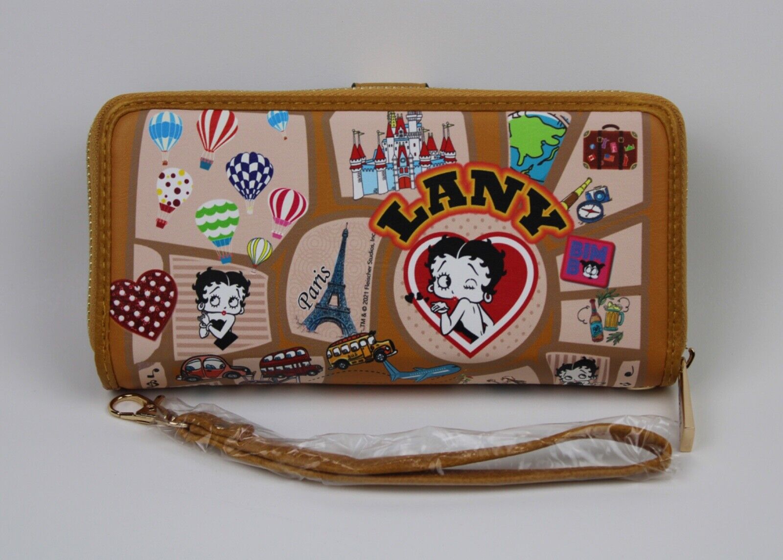 NEW! Betty Boop Women's Lany Vegan Wristlet Wallet